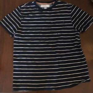 White and navy striped shirt